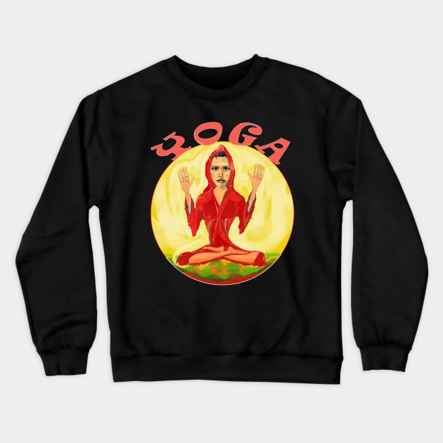 Namaste Yoga Lovers Indian Yogini Gift Crewneck Sweatshirt by PlanetMonkey